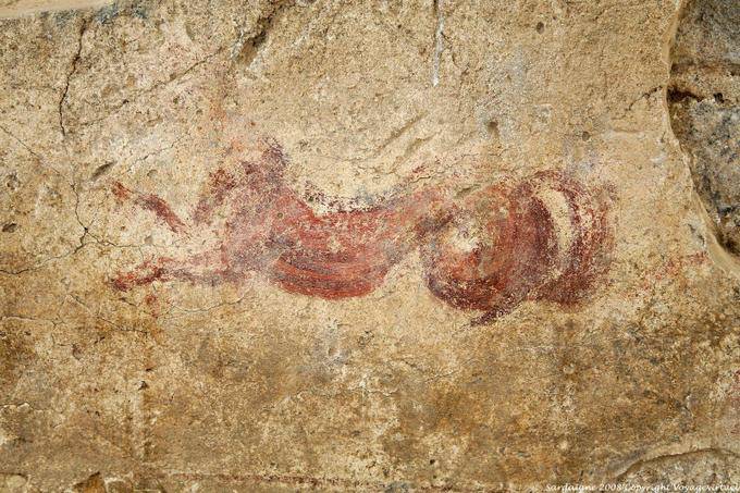 Fordongianus, thermes romains, cheval peint antique - Sardaigne