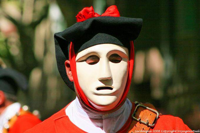 Nuoro, Festa del Redentore, Maschere Mamoiada, visage sans regard - Sardaigne