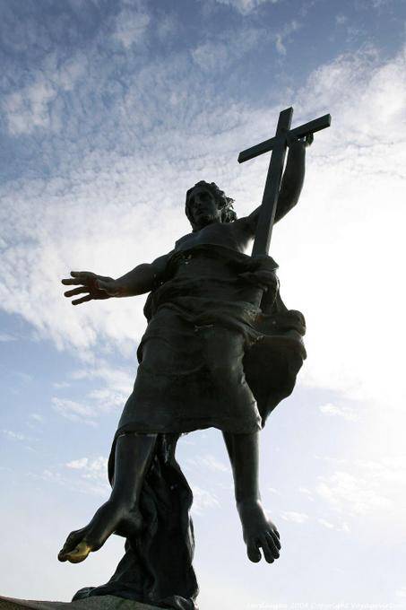 Nuoro, statua del Redentore, contre-jour, Monte Ortobene - Sardaigne