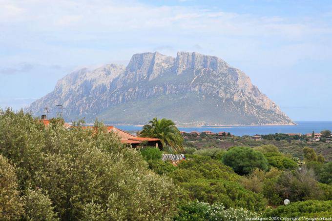 Porto San Paolo, l'isola Tavolara vue de la campagne - Sardaigne