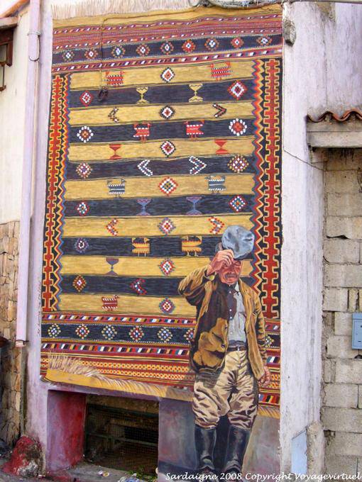 Sarule, l'homme à la casquette, murales - Sardaigne