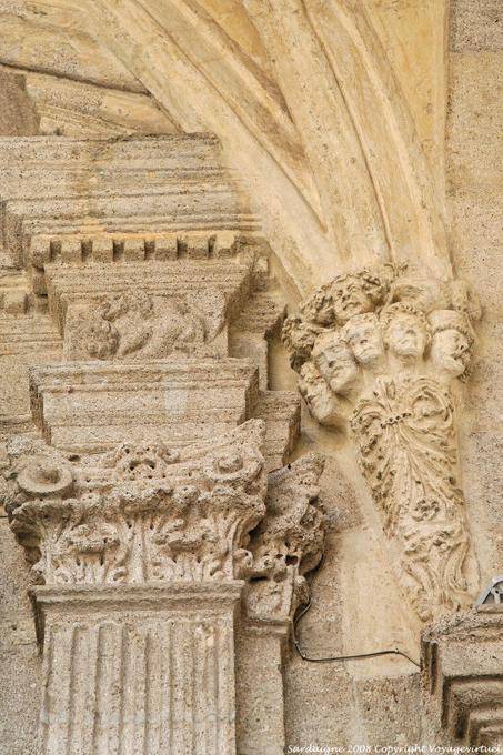 Sassari, Duomo San Nicola, détail de sculptures - Sardaigne