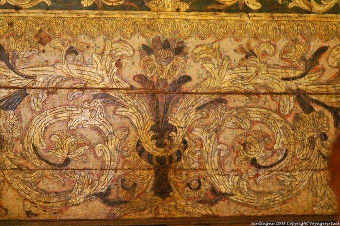 Décoration intérieure, détail, Oratorio del Rosario, Piazza San Pietro, Tempio Pausania - Sardaigne