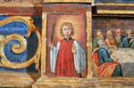 Santa Giusta, fragment d'une peinture ancienne dans la Basilique, Sardaigne.
