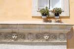 Sassari, têtes de lions sculptés, via Decimario, Sardaigne.