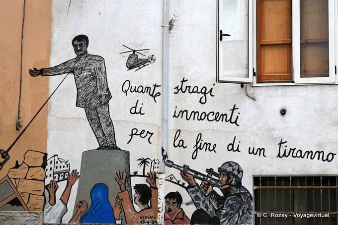 Orgosolo, la fin d'un tyran, murales - Sardaigne