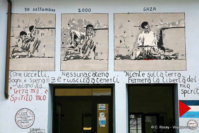 Orgosolo, Gaza, le 30 septembre 2000 , murales - Sardaigne