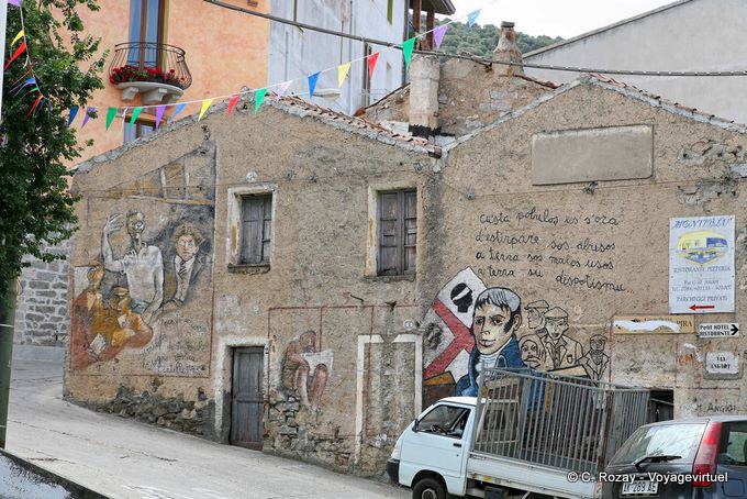 Orgosolo, Gramsci et le despotisme, via Angioy, murales - Sardaigne