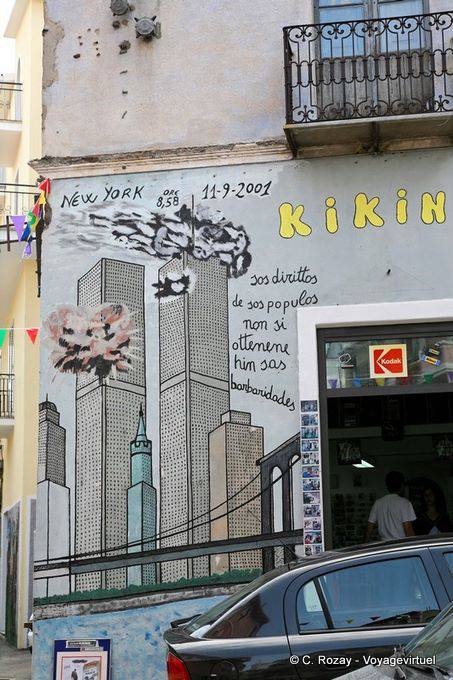 Orgosolo, New York  le 11 septembre 2001, murales - Sardaigne