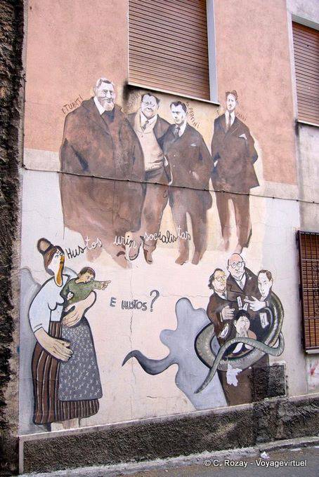 Orgosolo, les socialistes, murales - Sardaigne