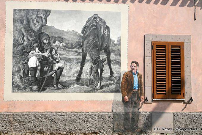 Tinnura, le Passe-Muraille et son ancêtre, murales - Sardaigne