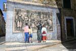 Fonni, un double trompe-l'œil, peinture murale, Sardaigne.