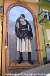 Fonni, le berger en costume d'époque, le musée dans la rue, murales, Sardaigne.