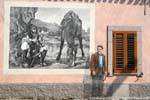 Tinnura, le Passe-Muraille et son ancêtre, murales, Sardaigne.