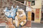 Tinnura, peintures murales inspirées par Picasso, Sardaigne.