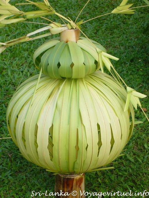 Lampe végétale décorative, hôtel Eden Spa, Beruwela - Ceylan Sri Lanka