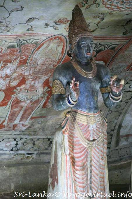 Statue de Vishnu (Upulwan), Dieu bleu, Maharajalena Cave Temple, Dambulla - Ceylan Sri Lanka