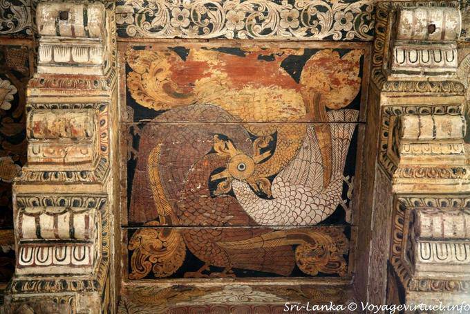 Main Temple, Kandyan style ceiling painting, Dalada Maligawa, Kandy - Ceylan Sri Lanka