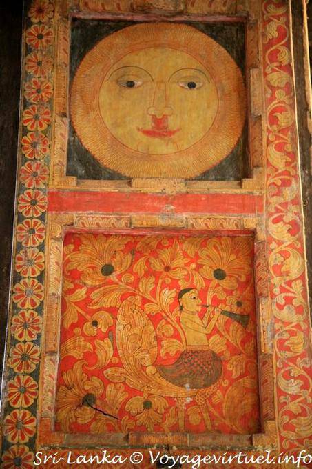 Décoration de porte peinte, Sri Gadaladeniya Temple, Kandy - Ceylan Sri Lanka