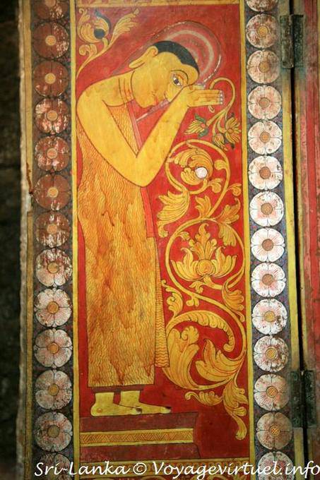 Fragment de fresque, Sri Gadaladeniya Temple, Kandy - Ceylan Sri Lanka