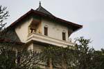 Maison avec sculptures de lions sur le balcon, Kandy, Ceylan Sri Lanka.