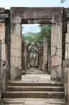 Introduction par encadrement de pierre, Temple Hatadage, Polonnaruwa, Ceylan Sri Lanka.