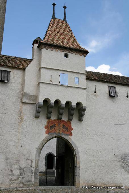 Entrée du château médiéval, Aigle - Suisse