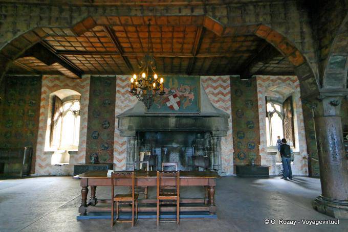 Cheminée, Salle du Châtelain, Château de Chillon - Suisse