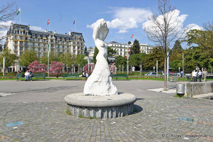 Ouchy, Statue du parc - Suisse