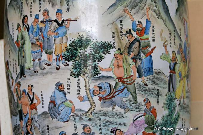 Peinture chinoise, Wat Phra Sri Samphet, Ayutthaya - Thaïlande