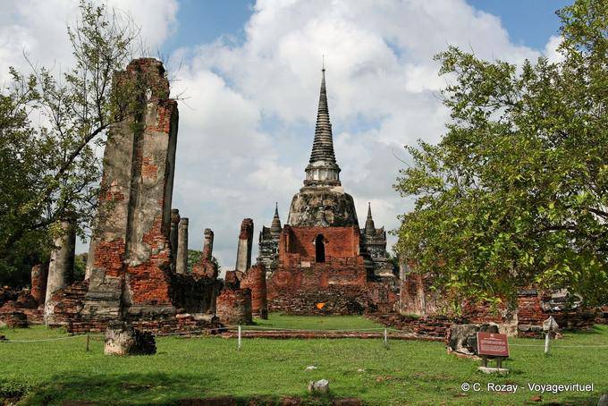 Cloître en ruines, Wat Phra Sri Samphet, Ayutthaya - Thaïlande