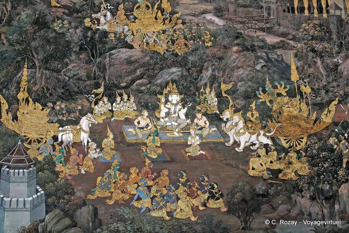 Ensemble de peintures murales, Wat Pho, Bangkok - Thaïlande