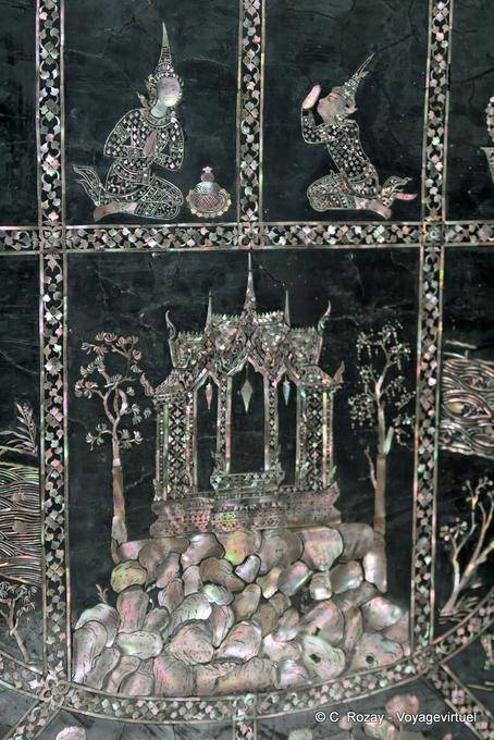 Décoration de nacre, Wat Pho (Wat Phra Chettuphon), Bangkok - Thaïlande