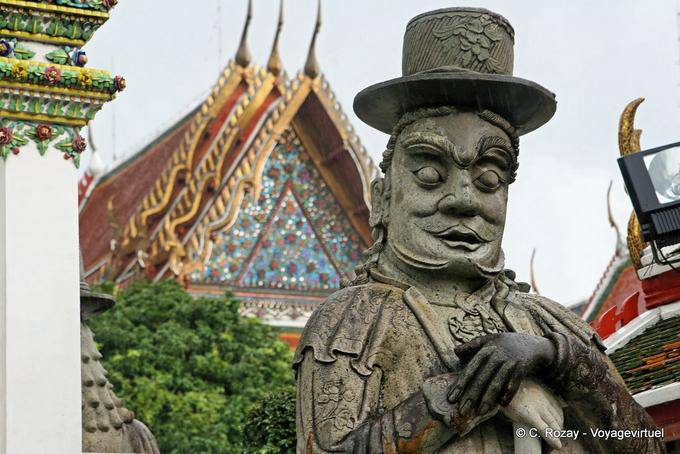 Statue de Garde européen, Wat Pho, Bangkok - Thaïlande