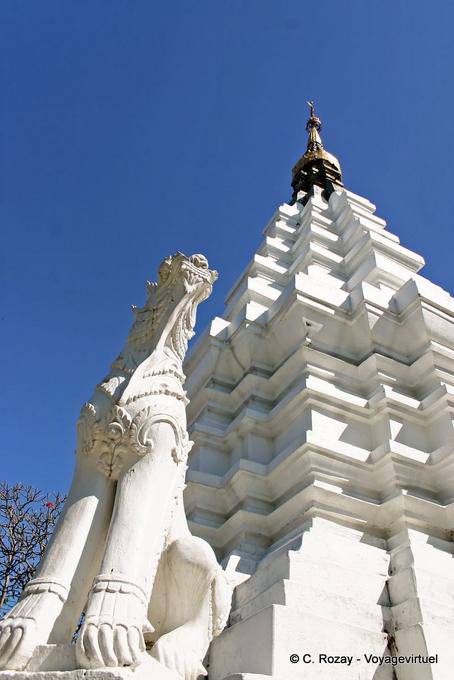 Garde blanc Wat Suan Dok, Chiang Mai Temple - Thaïlande