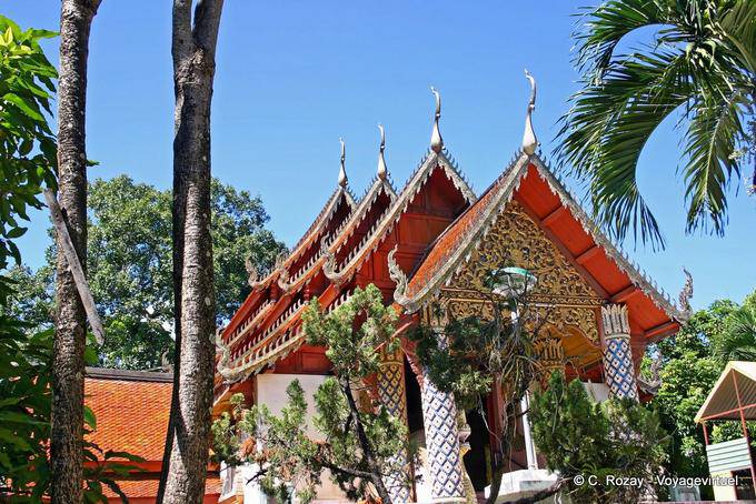 Les Chofahs, ornement architectural décoratif Thaï, Chiang Mai Temple - Thaïlande