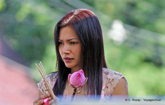 Visage de prière, Chiang Mai Temple - Thaïlande
