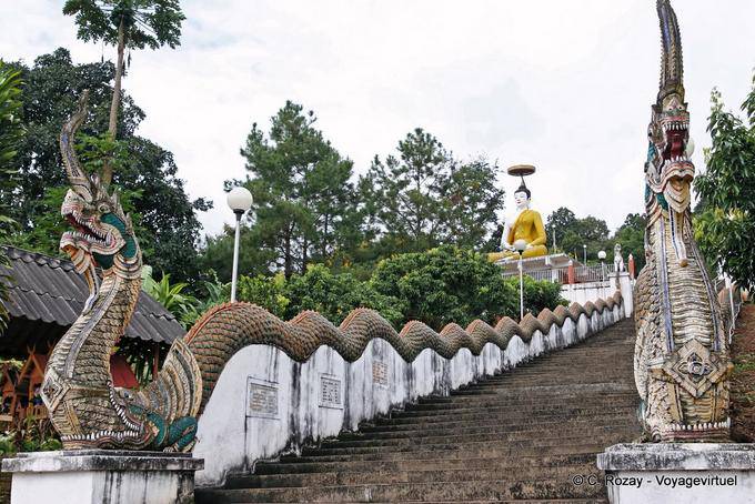 Ondulations de nagas sur un escalier, Chiang Mai - Thaïlande