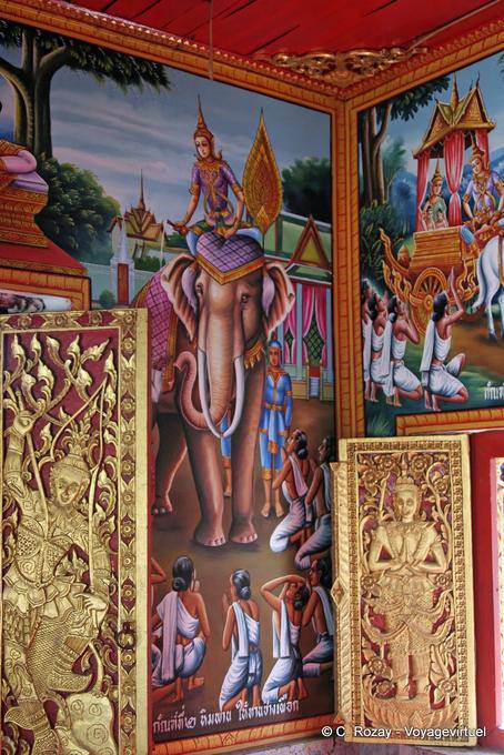 Peinture de vie royale, Wat Phra Sing, Chiang Mai - Thaïlande