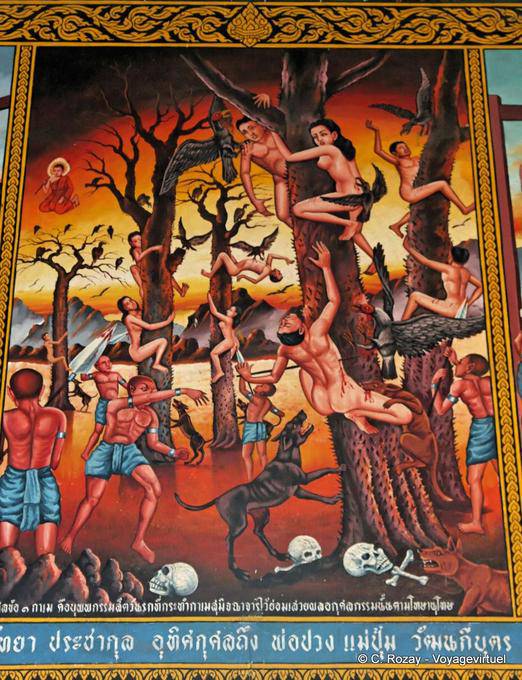 Représentation de chasse à l'homme, Wat Phra Sing, Chiang Mai - Thaïlande