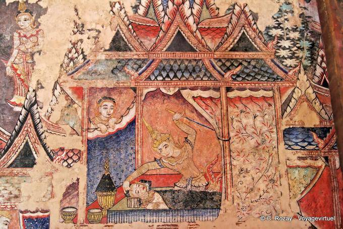 Murals inside Wihan Lai Kham, Wat Phra Sing, Chiang Mai - Thaïlande