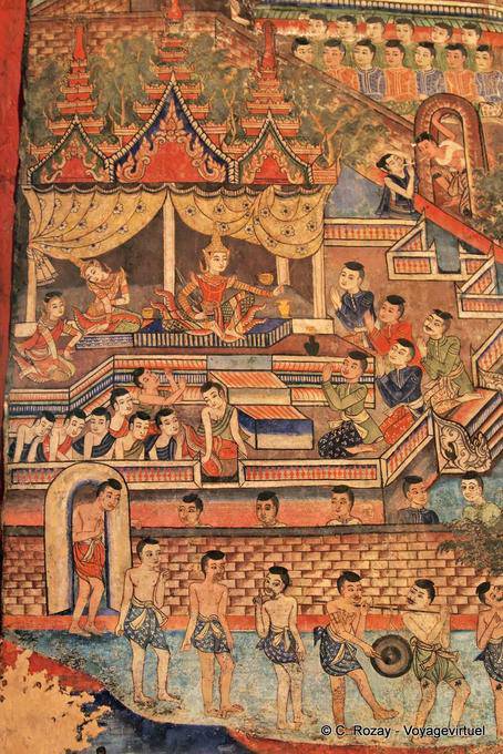 Murals in Viharn Lai Kham, Wat Phra Sing, Chiang Mai - Thaïlande