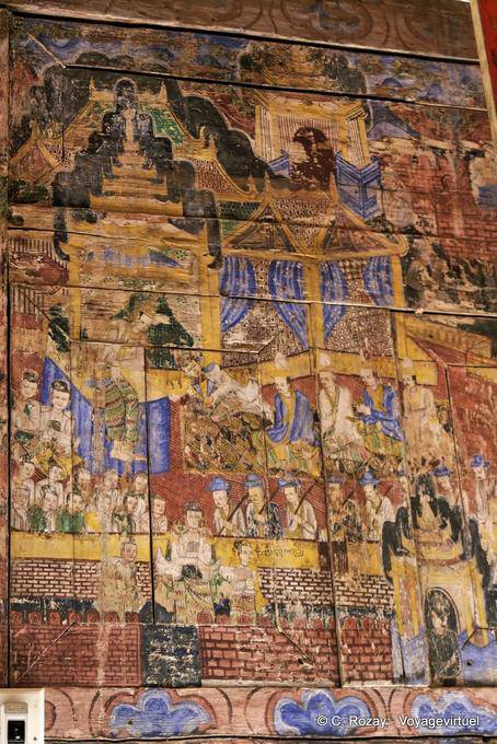 représentation d'un conte Jâtaka ancien, Wat Phra That, Lampang Luang - Thaïlande