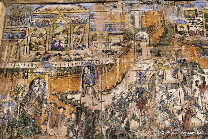 Une autre peinture murale, Wat Phra That, Lampang Luang - Thaïlande