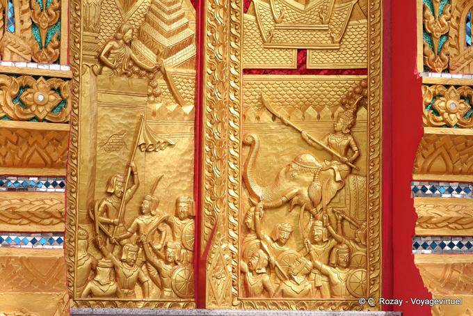 Porte d'or, Wat Suwan Khiri Wong, Patong, Phuket Temple - Thaïlande