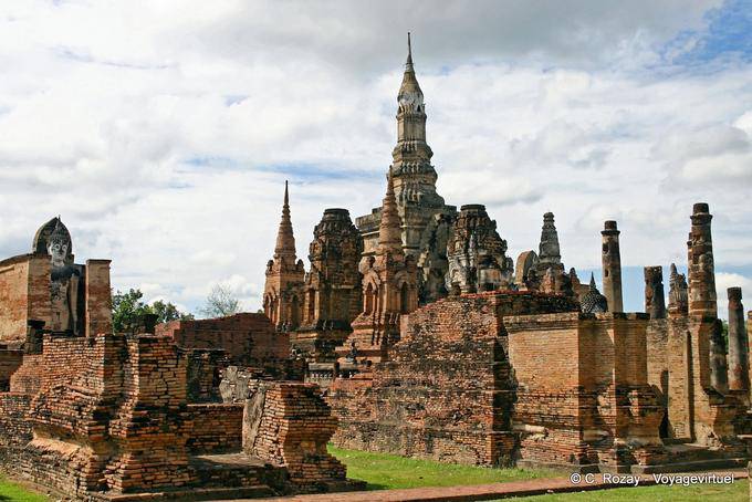 Sukhothai, Wat Mahathat, Sanctuaire royal de Ramkhamhaeng Le Grand - Thaïlande