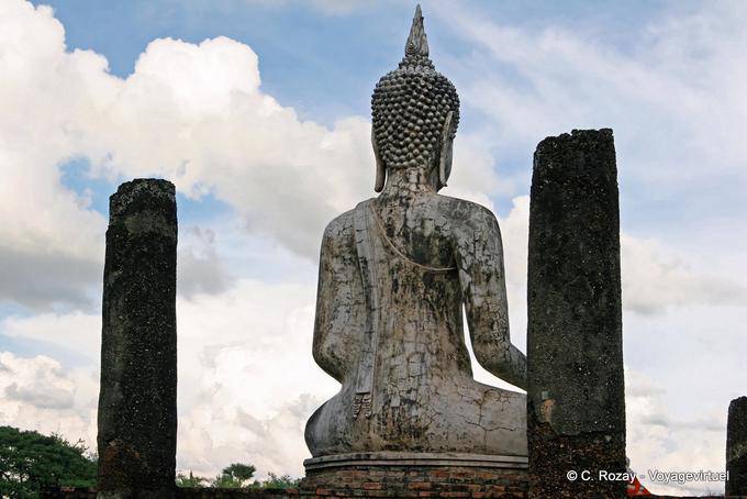 Bouddha vue de dos, Sukhothai, Wat Trapang Ngoen - Thaïlande