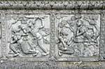 Détail de bas-relief, Wat Phanan Choeng, Ayutthaya, Thaïlande.