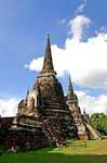 Chedi et mandapa du Roi Borom Trailokanat, Wat Phra Sri Samphet, Ayutthaya, Thaïlande.