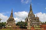 Panorama sur le site, Wat Phra Sri Samphet, Ayutthaya, Thaïlande.